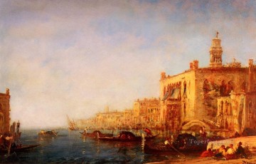 Felix Ziem Painting - Venise Le Grand Canal boat Barbizon Felix Ziem